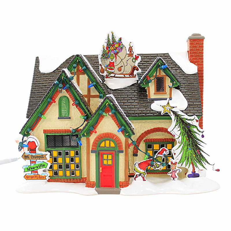Enesco The Grinch House - One Village Building 7.0 Inch, Ceramic - Dr. Seuss Snow Village 6011416 (59518)