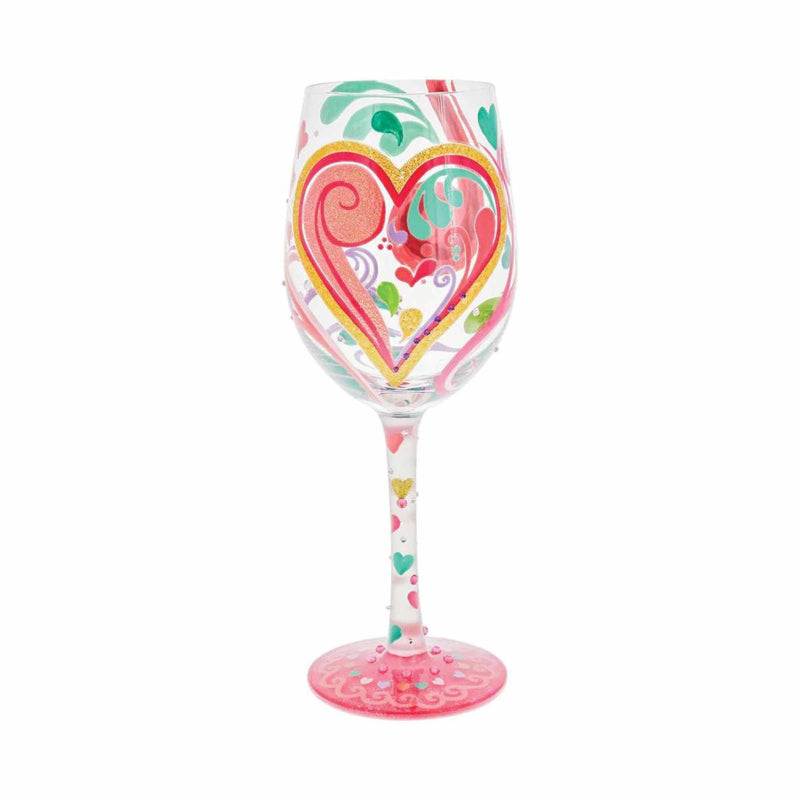 Lolita Glassware My Hearts-A-Swirl - One Wine Glass 9 Inch, Glass - Valentines Wine Love 6010353 (59519)