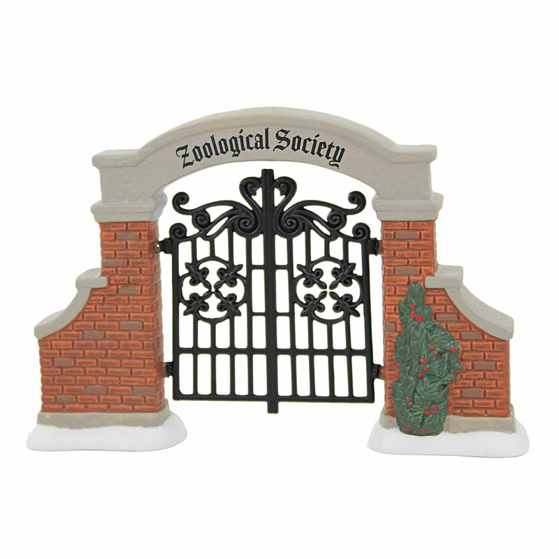 Enesco Zoological Garden's Gate - One Accessory 3.75 Inch, Polyresin - Red Brick Iron Gate 6011451 (59539)