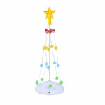 Department 56 Villages Lit Christmas Pole Tree - One Tree 9.25 Inch, Acrylic - Battery Operated Assorted Colored Bulbs 6011460 (59544)