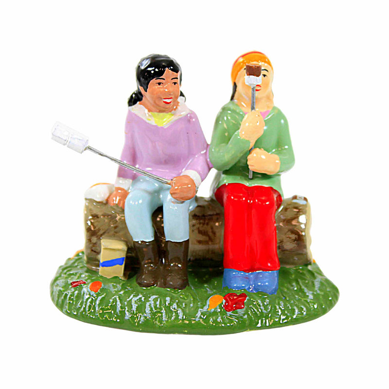 Department 56 Villages S'mores And A Bff - One Figurine 2.25 Inch, Ceramic - Friends Log Eating S'mores 6011459 (59546)