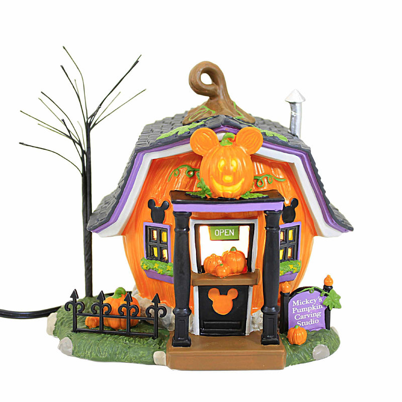 Enesco Mickey's Pumpkintown Carving Studio - One House 5.25 Inch, Polyresin - Halloween Disney Mouse Ears 6012310 (59559)