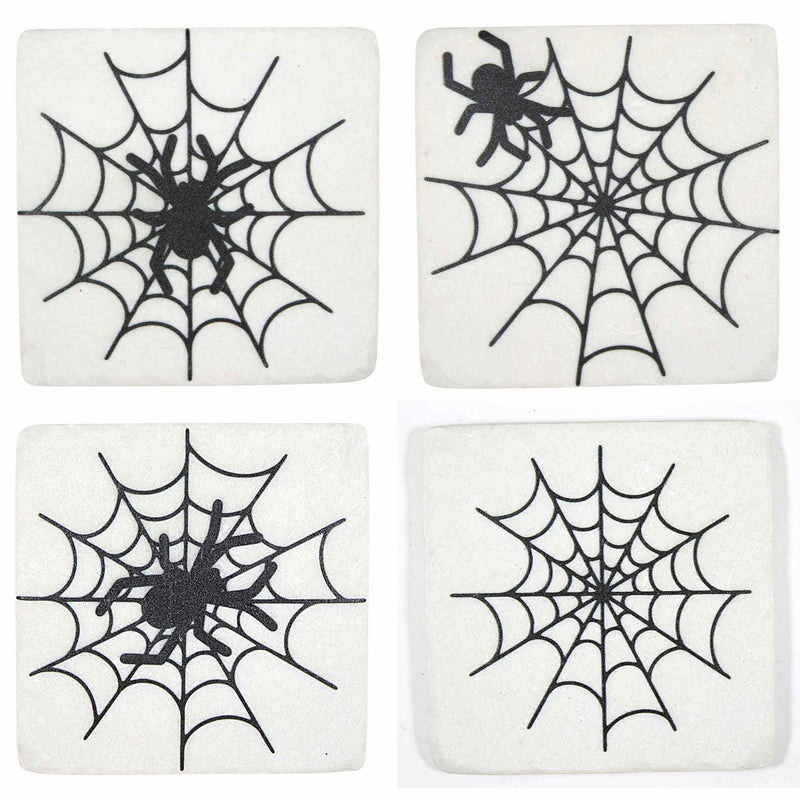 Ganz Spider Web Coasters - Set Of Four Coasters 4.0 Inch, Resin - Cork Back Halloween Spooky Ca183738 (59657)