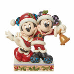 Jim Shore Jingle Bell - One Figurine 5.75 Inch, Resin - Minnie Mickey Mouse Santa Suits 6013058 (59756)