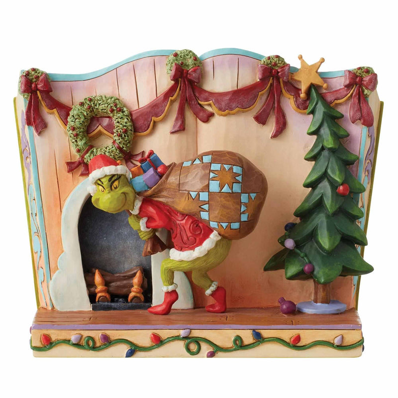 Jim Shore Grinch Stealing Presents Story - One Figurine 6.25 Inch, - Storybook Dr, Seuss Christmas 6012692 (59794)