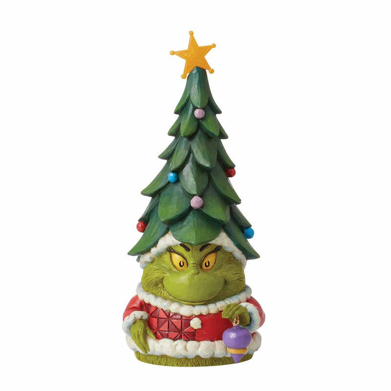 Jim Shore Grinch Gnome With Christmas Tree Hat - One Figurine 9.5 Inch, Polyresin - Ornament Figurine Lit Star 6012703 (59798)