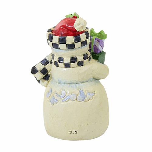 Jim Shore Snowman With Checkered Hat Mini - - SBKGifts.com