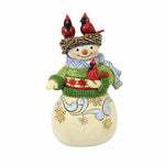 Jim Shore Snowman With Nest On Head Mini - One Figurine 3.75 Inch, Resin - Heartwood Creek Cardinals 6012957 (59819)