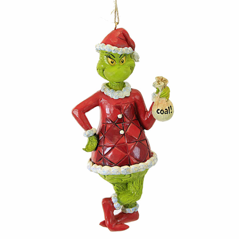 Jim Shore Grinch With Bag Of Coal - One Ornament 5.0 Inch, Polyresin - Ornament Dr. Seuss 6012708 (59829)