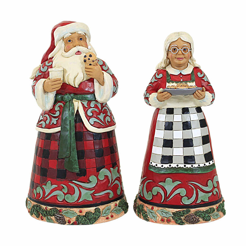 Jim Shore A Taste Of Christmas - Two Figurines 8.0 Inch, Polyresin - Highland Glen Santa And Mrs. Claus 6012865 (59834)