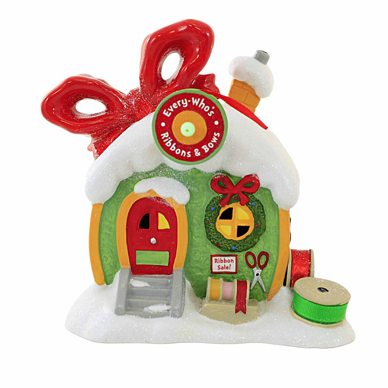 Department 56 Villages Every-Who's Ribbons & Bows - One Building 7.0 Inch, Porcelain - Dr. Seuss The Grinch 6009728 (60042)
