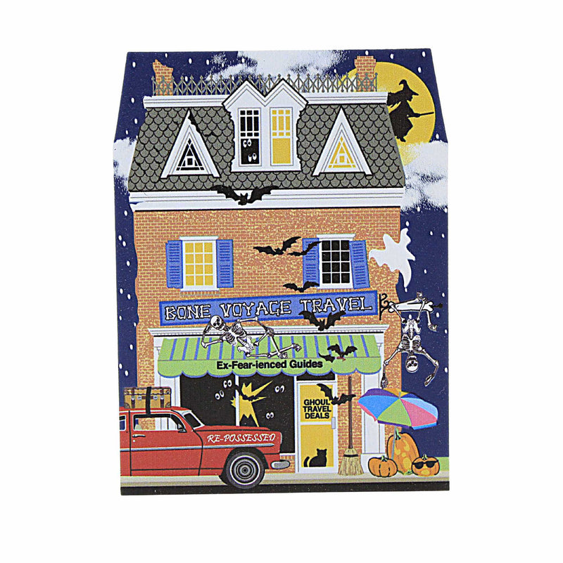 Cat's Meow Village Bon Voyage Travel - One House 5.0 Inch, Wood - Halloween Witch Moon Building 20631 (60062)