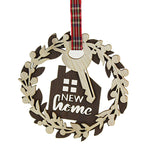 Enesco New Home Wreath Ornament - One Ornament 4.0 Inch, Wood - Laser Cut Key Department 56 6013194 (60077)