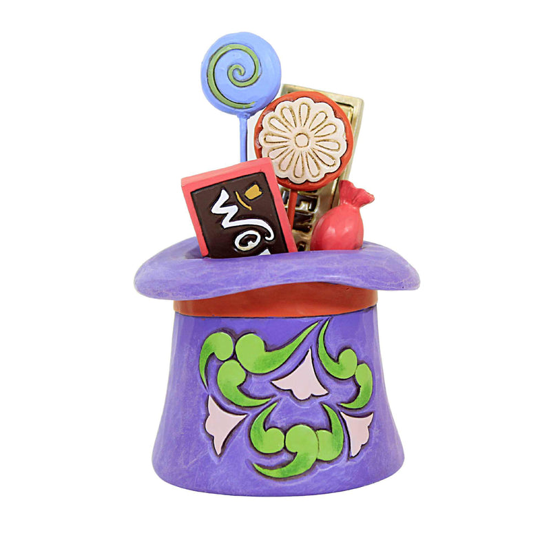 Jim Shore Willy Wonka Hat  W/Wonka Bar Candy - One Figurine 4.0 Inch, Resin - Chocolate Factory Heartwood Creek 6013727 (60121)