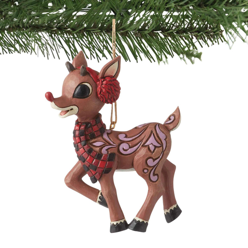 Jim Shore Rudolph With Earmuffs Ornament - - SBKGifts.com