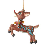 Jim Shore Rudolph In Flight - One Ornament 3.0 Inch, Polyresin - Red Nosed Reindeer Traditions 6013804 (60132)