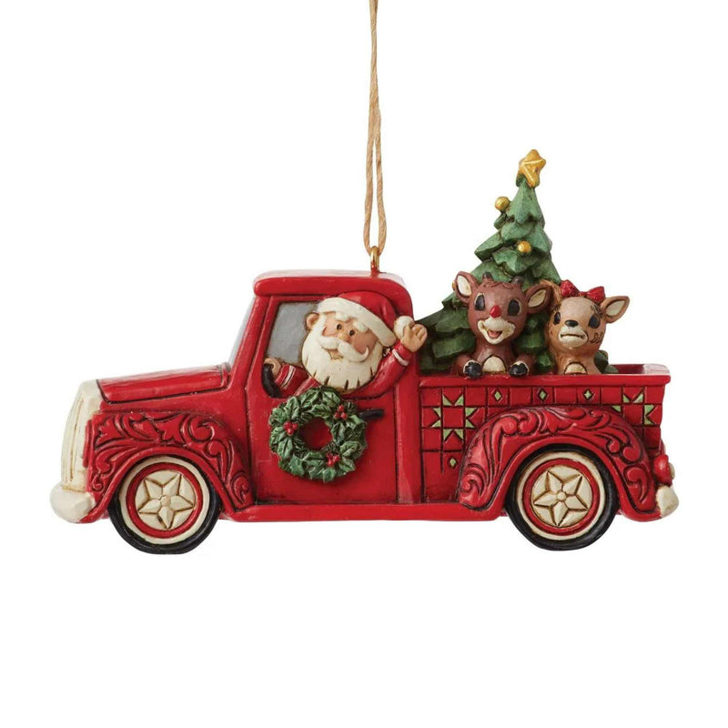 Jim Shore Rudolph In Truck With Friends - One Ornament 2.75 Inch, Polyresin - Red Nosed Reindeer Clarice 6013805 (60133)