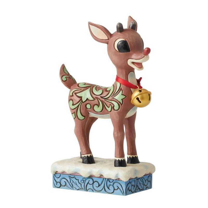 Jim Shore Rudolph With Oversized Jingle Bell - One Figurine 7.25 Inch, Resin - Red Nosed Reindeer Traditions 6012716 (60137)
