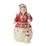 Jim Shore Outside The Snow Is Falling - One Figurine 8.0 Inch, Resin - Nordic Noel Snowman Broom 6012891 (60141)
