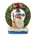 Jim Shore May Your Holidays Be Wreathed In Joy - One Figurine 7.0 Inch, Resin - \Snowman Light Up Wreath 6013744 (60145)