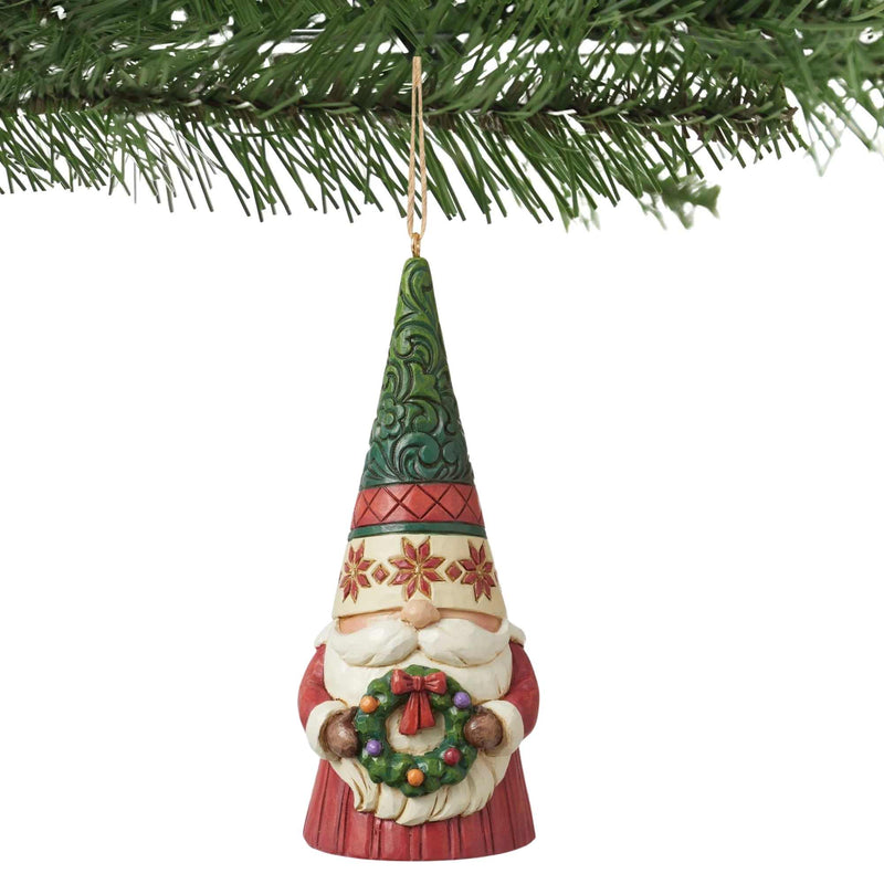 Jim Shore Gnome Holding Wreath - - SBKGifts.com