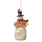 Jim Shore Snowman With Christmas Sign - One Ornament 4.75 Inch, Polyresin - Heartwood Cree Ornament 6012975 (60160)