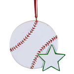 Craftoutlet.Com Baseball With Star - One Ornament 3.25 Inch, Polyresin - Christmas Sport Kk174 (60193)