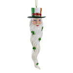Kurt S. Adler Irish Long Beard Santa Head - One Ornament 6 Inch, Polyresin - Shamrock Irish Flag Festive E0676 (60258)