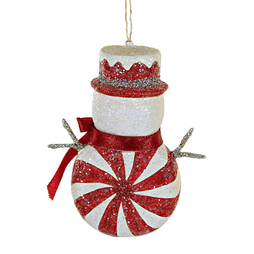 Bethany Lowe Red Peppermint Snowman Ornament - - SBKGifts.com