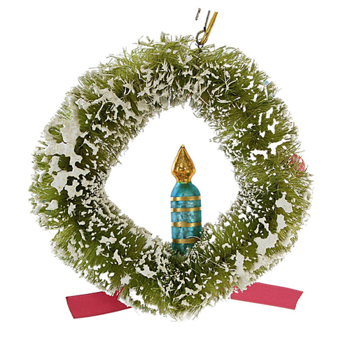 Bethany Lowe Brights Candle In Wreath Ornament - - SBKGifts.com