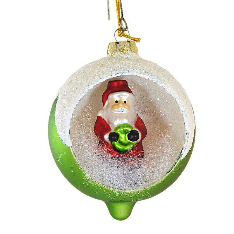 Bethany Lowe Retro Santa Indent Ornament - One Ornament 3.75 Inch, Glass - Christmas Snow Claus Lc2442 (60297)