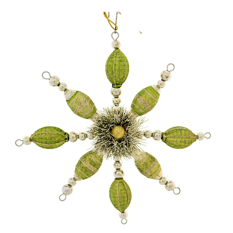 Bethany Lowe Peridot Starburst Ornament - One Ornament 7.0 Inch, Glass - Christmas Beads Vintage-Looking Lc2434 (60300)