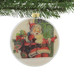 Bethany Lowe Santa Glass Disk Ornament - - SBKGifts.com