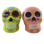 Transpac Day Of The Dead Salt And Pepper Shakers - Set Of Skull Salt And Peppers Shapers 2.25 Inch, Dolomite - Th00009 (60320)