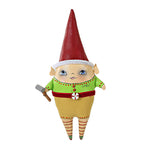 Bethany Lowe Santa's Helper Elf Ornament - One Ornament 8.0 Inch, Polyresin - Christmas Peppermint Hammer Rs2128 (60375)