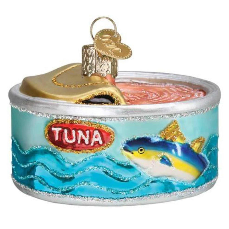 Old World Christmas Canned Tuna - 1 Glass Tree Ornament 1.25 Inch, Glass - Ornament Sandwich Fish 32616 (60416)
