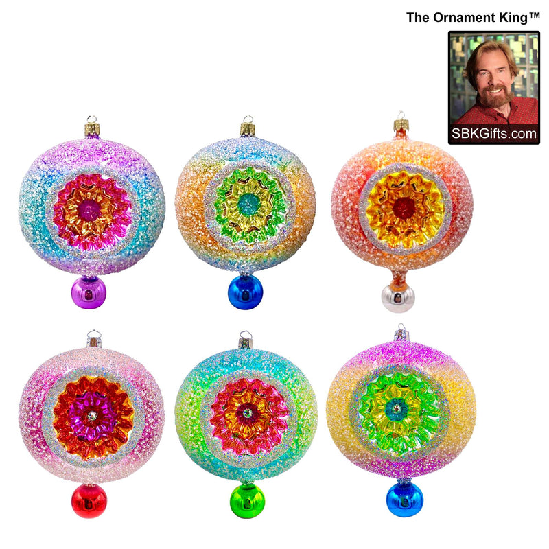 Preorder Hy 24 Merry Mystic Supreme - 6 Glass Ornaments Inch, - Reflector Ball Drop 24 30015 Set6 (60464)