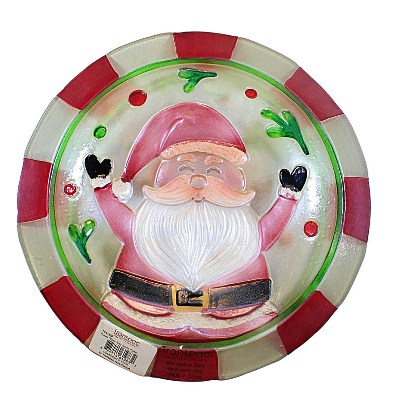 Transpac Jolly Santa Platter - - SBKGifts.com