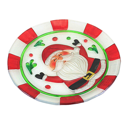 Transpac Jolly Santa Platter - - SBKGifts.com
