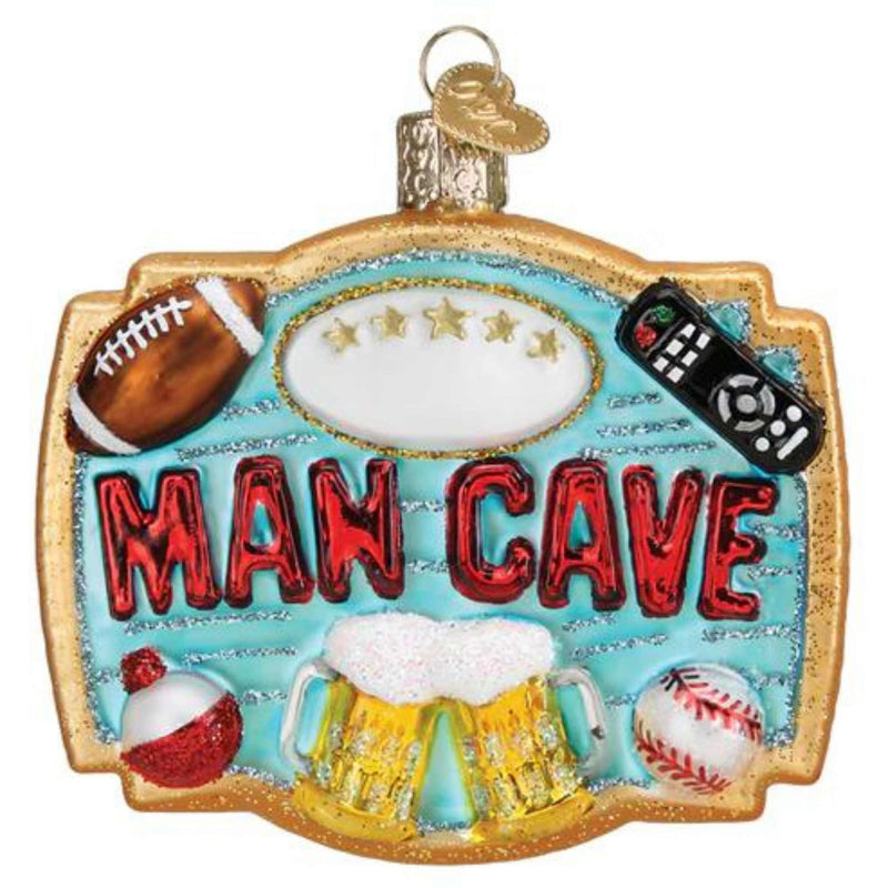 Old World Christmas Man Cave - One Ornament 3.5 Inch, Glass - Ornament Football Remote Mug Of Beer 36332 (60561)