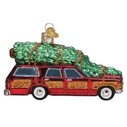 Old World Christmas Station Wagon With Tree - - SBKGifts.com