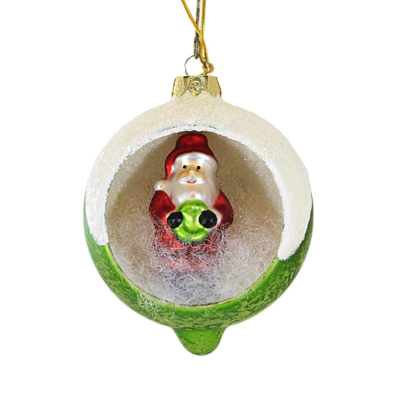 Bethany Lowe Retro Santa Indent Ornament - One Ornament 3.75 Inch, Glass - Christmas Snow Claus Lc2442b (60603)