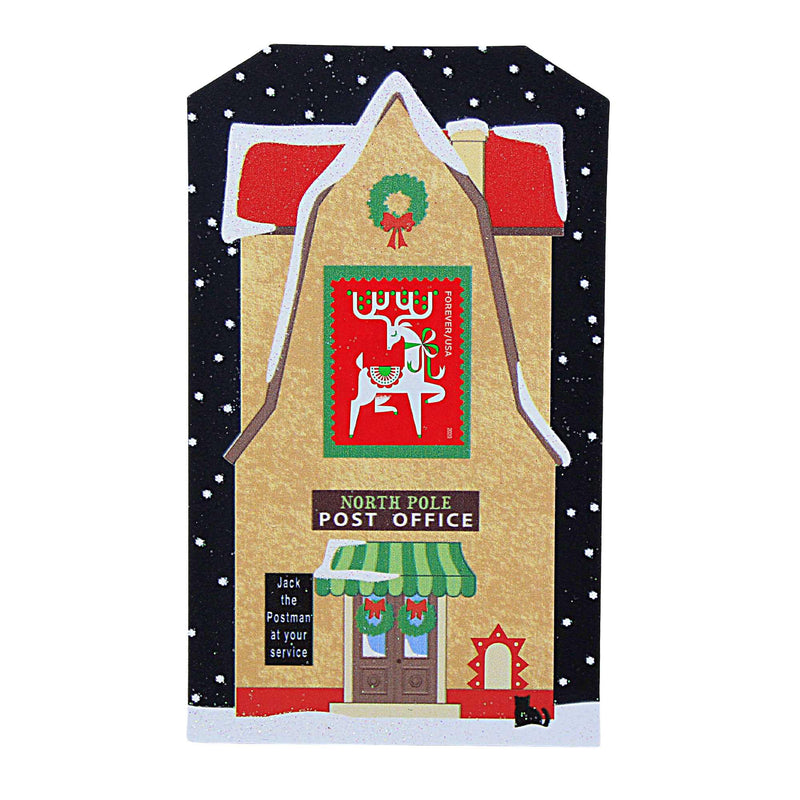 Cat's Meow Village North Pole Post Office - One Wooden Building 5 Inch, Wood - Christmas Reindeer Snow 23922 (60639)