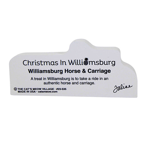 Cat's Meow Village Williamsburg Horse & Carriage - - SBKGifts.com
