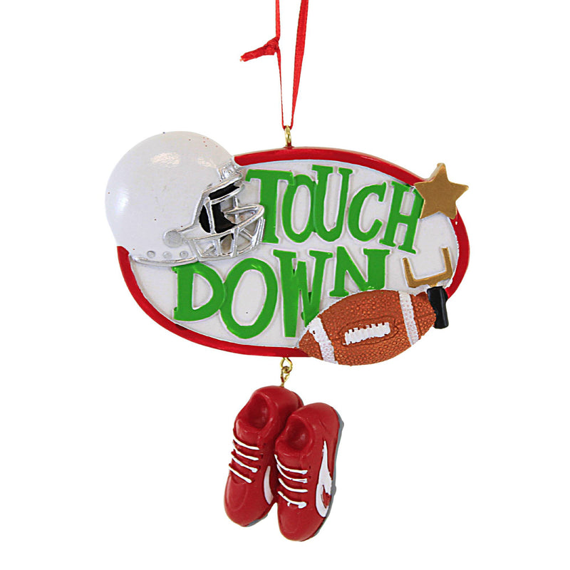 Kurt S. Adler Touchdown Football Ornament - One Ornament 3.75 Inch, Polyresin - Helmet Cleats A2043 (60666)