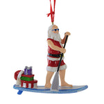 Kurt S. Adler Paddle Board Santa - One Ornament 4 Inch, Polyresin - Beach Water Presents W8424 (60669)