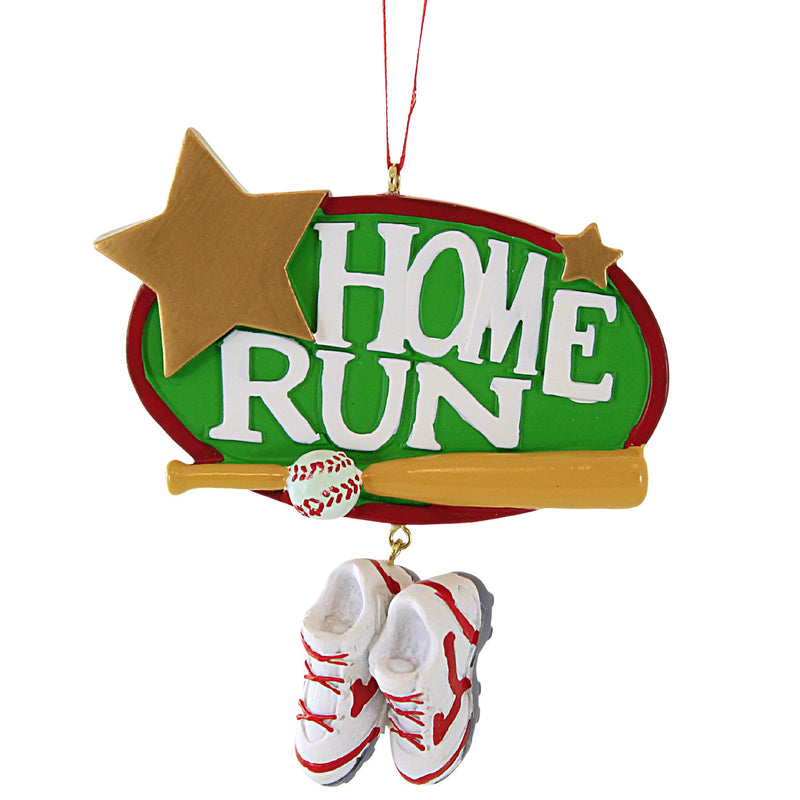 Kurt S. Adler Baseball Home Run - One Ornament 4 Inch, Polyresin - Sports Bat Ball Shoes A2045 (60671)