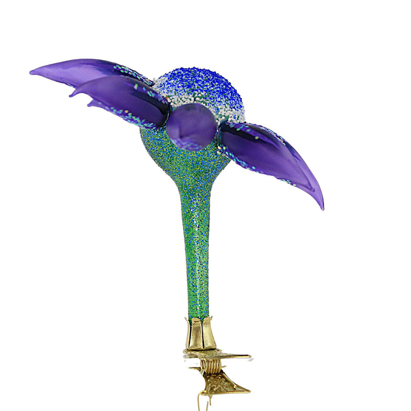 Morawski Purple Pedal And Blue Center Clip On Flower - - SBKGifts.com