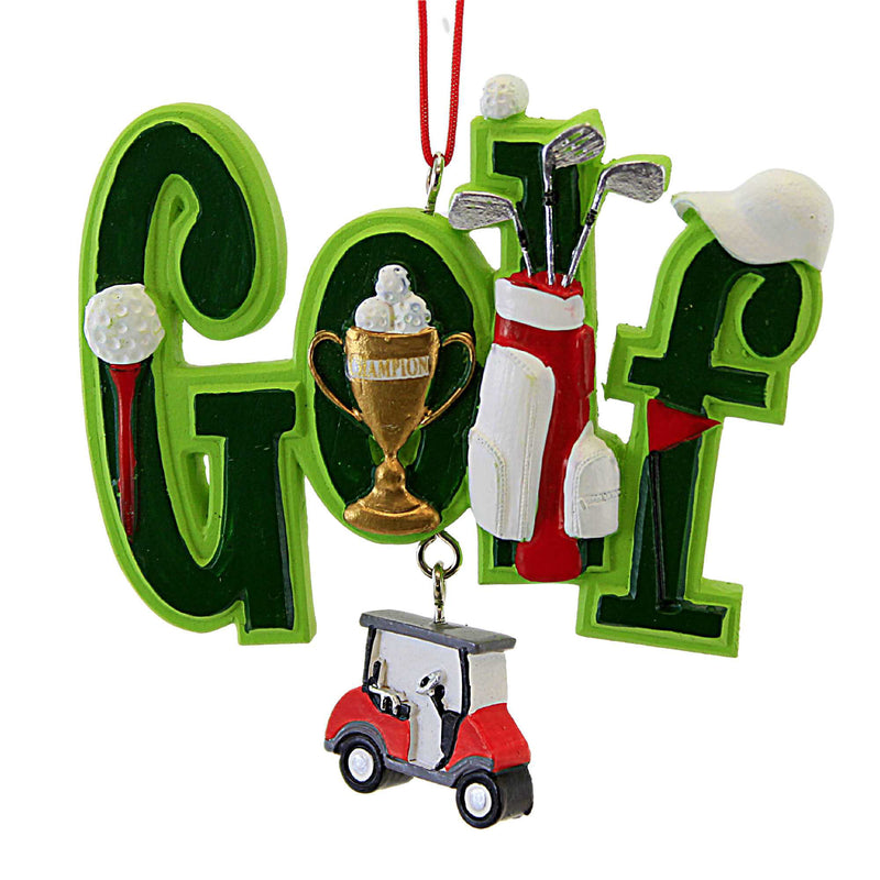 Kurt S. Adler Golf Ornament - One Ornament 3.25 Inch, Polyresin - Cart Tee Clubs Bag J8831 (60775)