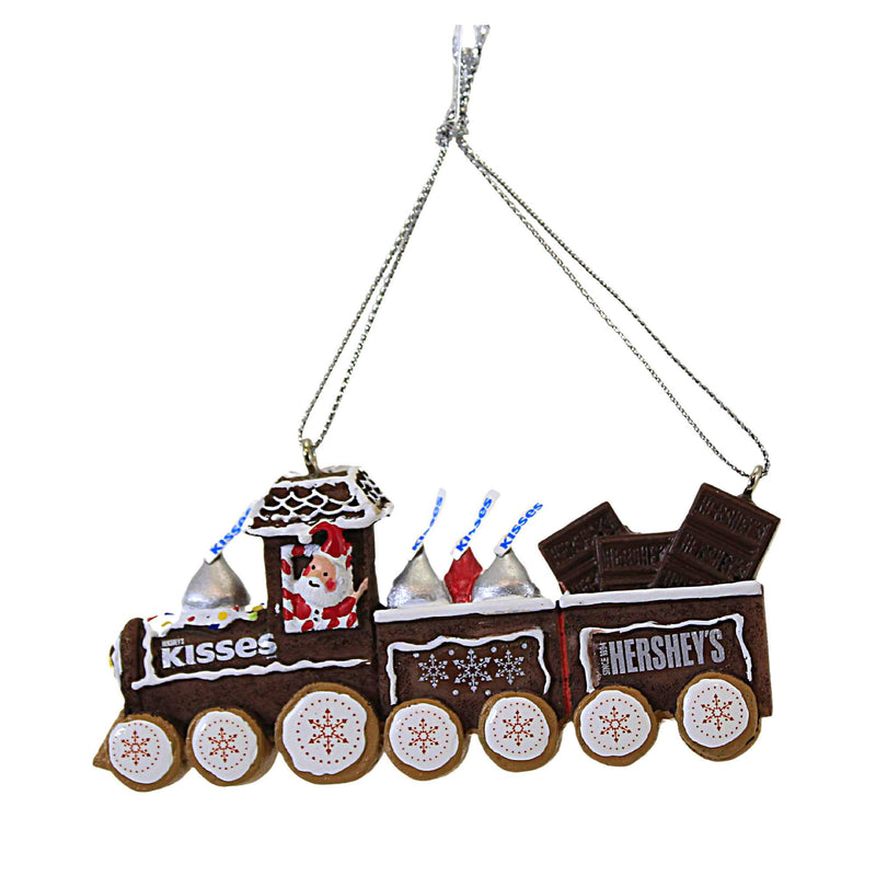 Kurt S. Adler Hershey's Train Ornament - One Ornament 2 Inch, Polyresin - Kisses Candy Bar Santa Hy0490 (60777)